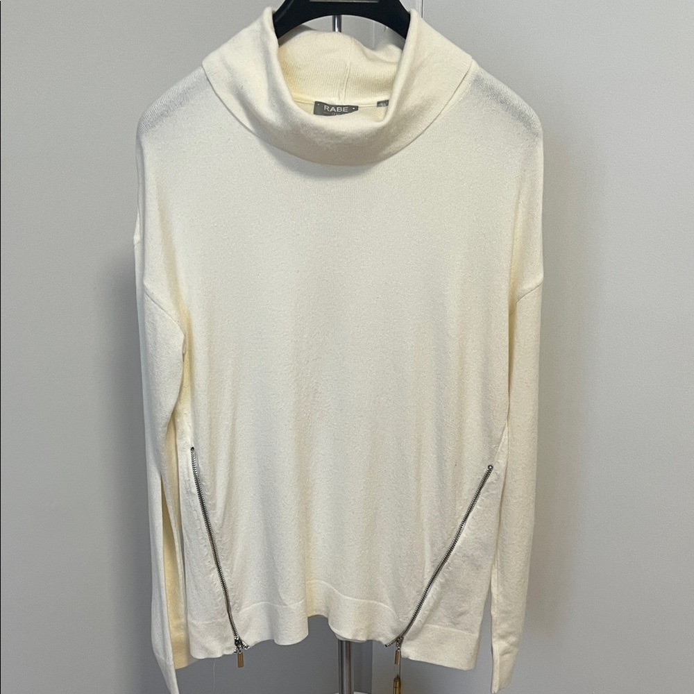 Elegant Cream Cowl Neck Sweater